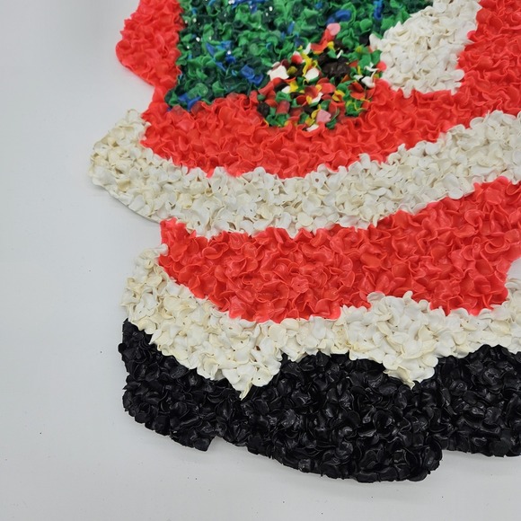 Vintage Melted Plastic Popcorn Santa, Christmas Window Decoration 18.5" Tall - Picture 2 of 8